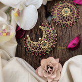 Vriksham Traditional Floral Ruby & Green Stones Chandran & Suryan Billai-G19332